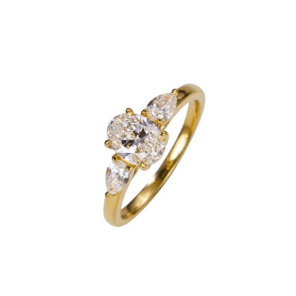 110-10 1.0ct Oval-Cut Lab-Grown Diamond Engagement Ring, D Color, VS1 Clarity, 4-Prong Setting