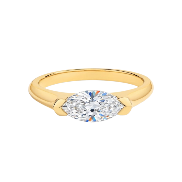 110-11 Center Stone: 1.0ct, E Color, VS1 Clarity; Marquise-Cut Lab-Grown Diamond Engagement / ProposalRing
